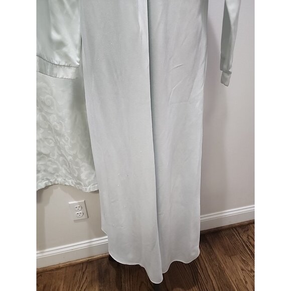 Vtg OSCAR DE LA RENTA Pink Label Nightgown Robe 2 Piece Mint Green Size Small - Picture 3 of 10